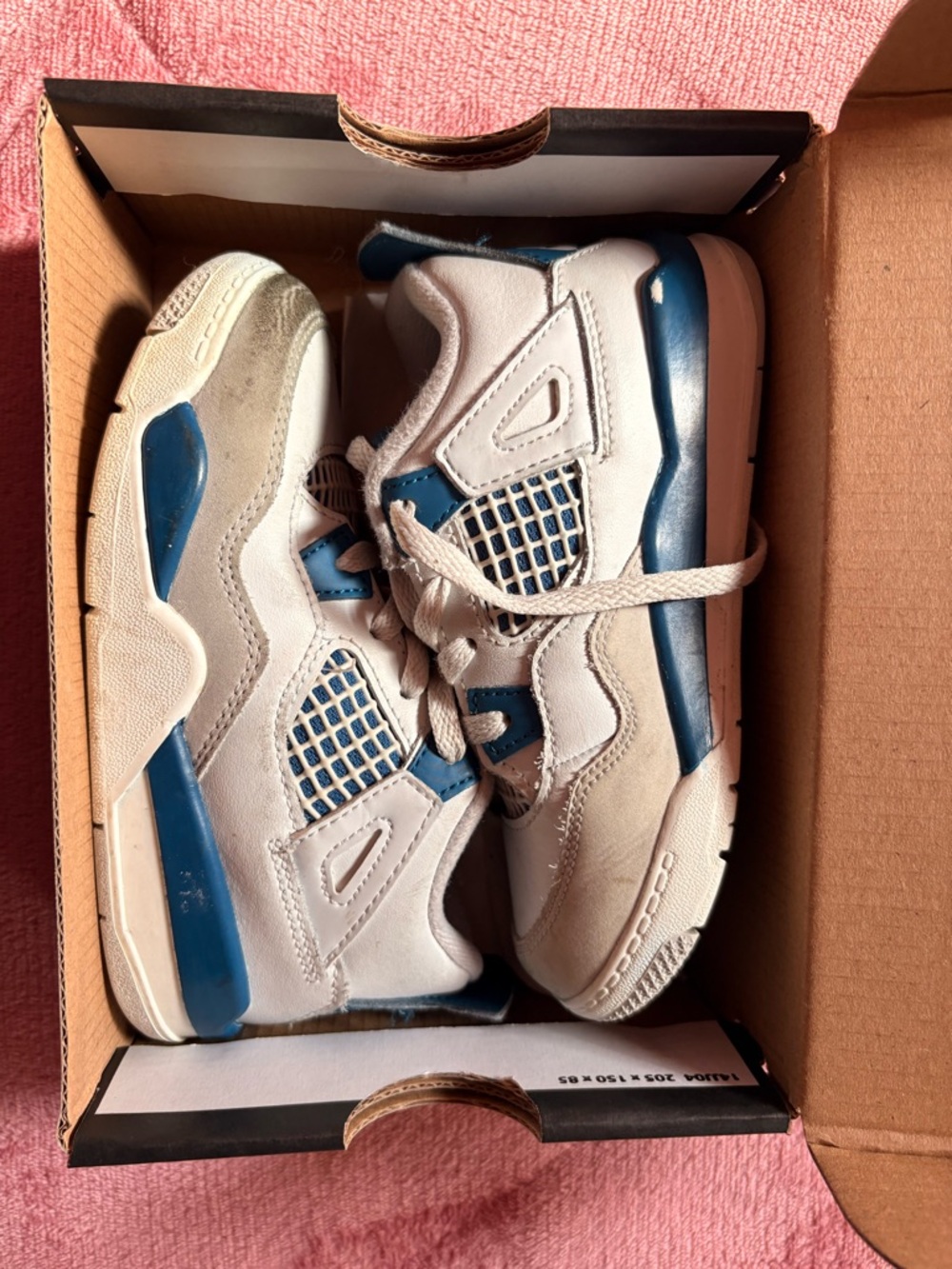 Jordan Kids White and Blue Retro-Style Sneakers